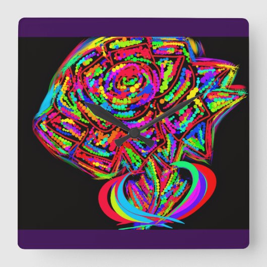 Goddess Flower Quadratische Wanduhr (Vorderseite)