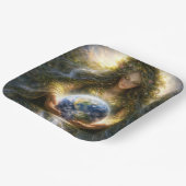 Goddess Gaia Gently Holding Planet Earth Pappteller (Gewinkelt)