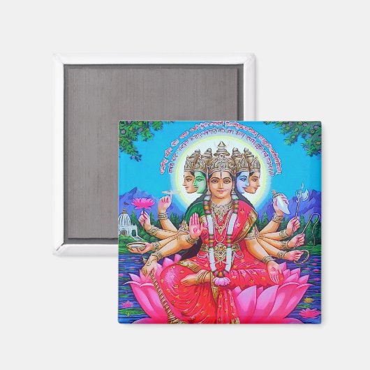 Goddess Gayatri Devi Deity Magnet (Vorderseite/Rückseite)