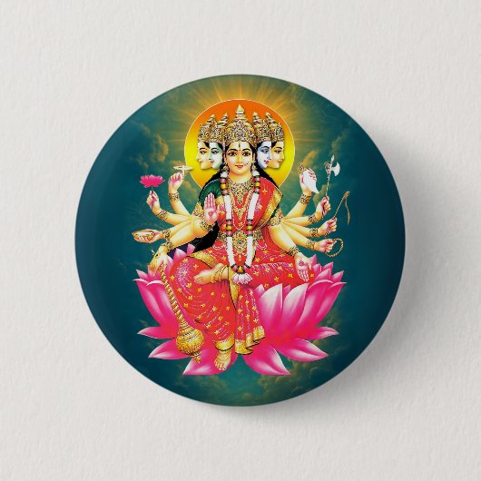 Goddess Gayatri Devi Hindu Deity Button (Vorderseite)