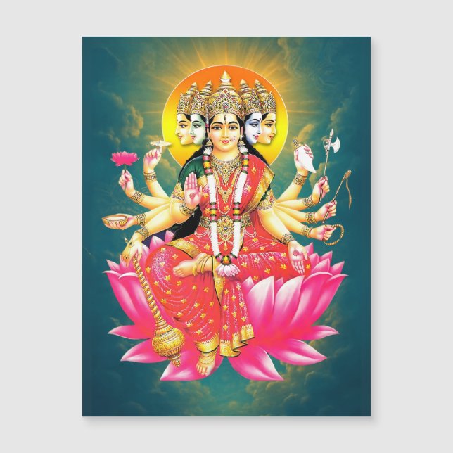Goddess Gayatri Devi Hindu Deity Flexible Magnet (Vorderseite)