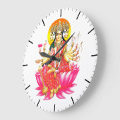 Goddess Gayatri Devi Hindu Deity Große Wanduhr (Winkel)