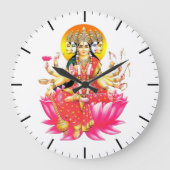 Goddess Gayatri Devi Hindu Deity Große Wanduhr (Vorderseite)