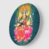 Goddess Gayatri Devi Hindu Deity Große Wanduhr (Winkel)