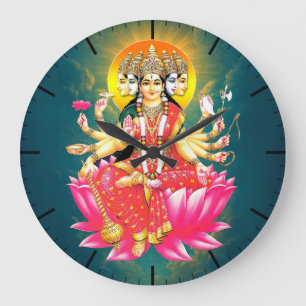 Goddess Gayatri Devi Hindu Deity Große Wanduhr