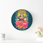 Goddess Gayatri Devi Hindu Deity Große Wanduhr (Zuhause)