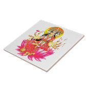 Goddess Gayatri Devi über Lotus Hindu Deity Fliese (Seite)