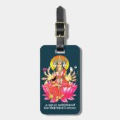 Goddess Gayatri Devi über Lotus Hindu Deity Gepäckanhänger (Vorderseite vertikal)