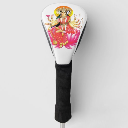 Goddess Gayatri Devi über Lotus Hindu Deity Golf Headcover (Vorderseite)