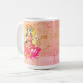 Goddess Gayatri Devi über Lotus Hindu Deity Kaffeetasse (Vorderseite Links)