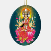 Goddess Gayatri Devi über Lotus Hindu Deity Keramik Ornament (Rechts)