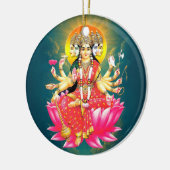 Goddess Gayatri Devi über Lotus Hindu Deity Keramik Ornament (Links)