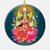 Goddess Gayatri Devi über Lotus Hindu Deity Keramik Ornament (Hinten)