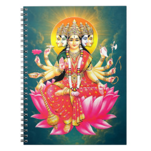 Goddess Gayatri Devi über Lotus Hindu Deity Notizblock