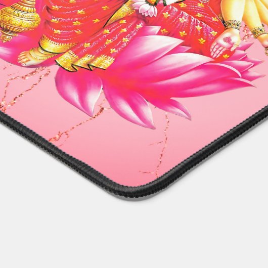 Goddess Gayatri Devi über Lotus Hindu Deity Schreibtischunterlage (Ecke)