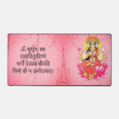 Goddess Gayatri Devi über Lotus Hindu Deity Schreibtischunterlage (Vorderseite)