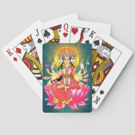 Goddess Gayatri Devi über Lotus Hindu Deity Spielkarten