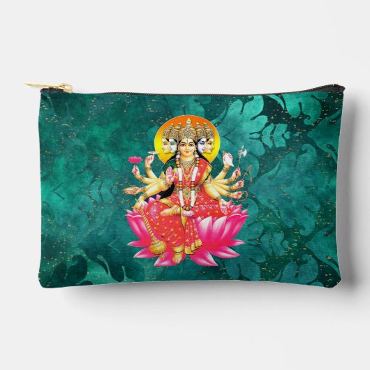 Goddess Gayatri Devi über Lotus Hindu Deity Zubehörtasche (Vorderseite)
