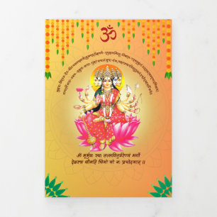 Goddess Gayatri Devi Upanayanam Programmvorlage Dreifach Gefaltete Karte