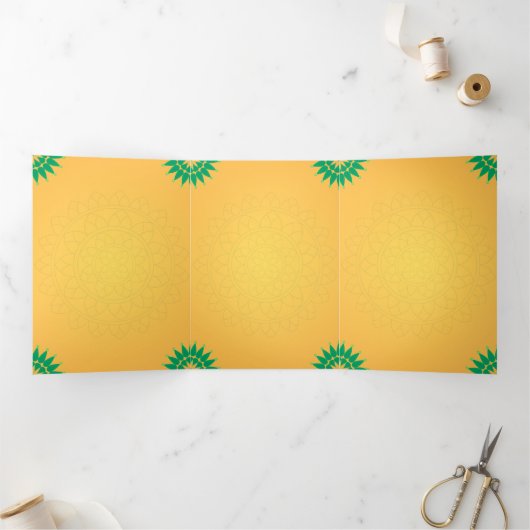 Goddess Gayatri Devi Upanayanam Programmvorlage Dreifach Gefaltete Karte (Innenseite)