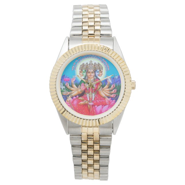 Goddess Gayatri Devi Veda Mata Deity Armbanduhr (Vorderseite)