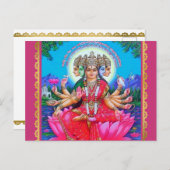 Goddess Gayatri Devi Veda Mata Deity Postkarte (Vorne/Hinten)