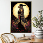 Goddess Hathor: Ägyptische Blumenmoon Art Poster