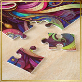 Goddess Head farbenfrohe Haare geschlossen Augen M Puzzle