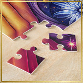 Goddess Head fließend Haar zwei Farben Augen Oktob Puzzle