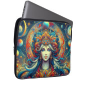 Goddess Head fließend türkis Haar April - Laptopschutzhülle (Vorne Rechts)