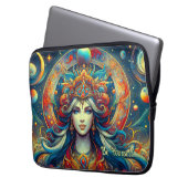 Goddess Head fließend türkis Haar April - Laptopschutzhülle (Vorderseite Links)