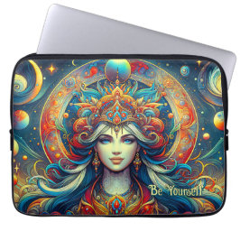 Goddess Head fließend türkis Haar April - Laptopschutzhülle