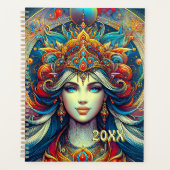 Goddess Head fließend türkis Haar April - Planer (Vorderseite)