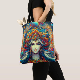 Goddess Head fließend türkis Haar April - Tasche