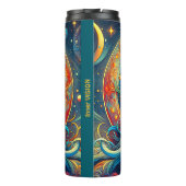 Goddess Head fließend türkis Haar April - Thermosbecher (Rückseite)