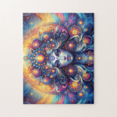 Goddess Head kosmic Hair Blue Eyes September - Puzzle (Vertikal)