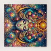 Goddess Head Sonnenhaus geschlossen Augen Juli - Puzzle (Horizontal)