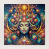 Goddess Head Sonnenhaus geschlossen Augen Juli - Puzzle (Vertikal)