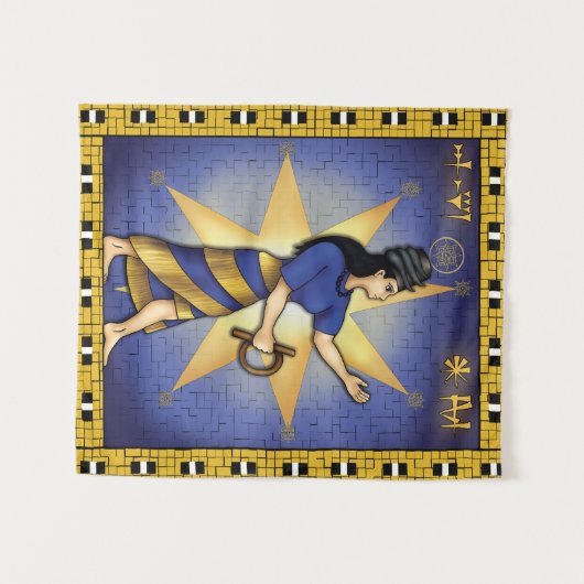 Goddess Inanna - Ishtar Tapestry Wall hanging Wandteppich (Vorderseite (Horizontal))