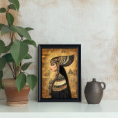 Goddess Isis: Gold Art Nouveau Egyptian Poster