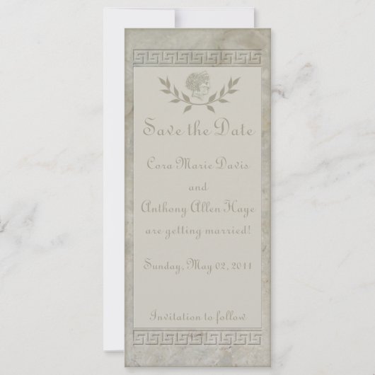 Goddess Juno Roman Motif Save the Date Einladung (Vorderseite)