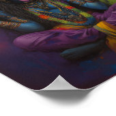 Goddess Kali Abstrakt Rainbow Porträtmalerei Poster (Ecke)