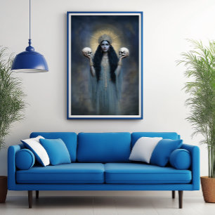 Goddess Kali Blue Modern Art Nouveau Malerei Poster
