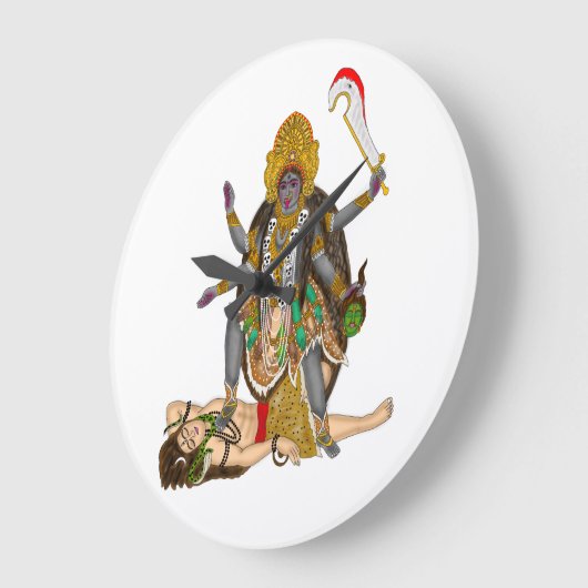 Goddess Kali Clock Große Wanduhr (Winkel)