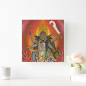Goddess Kali Clock Quadratische Wanduhr (Zuhause)