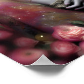 Goddess Kali Ma Art Nouveau Floral Skulls Poster (Ecke)