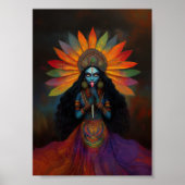 Goddess Kali Surreal Rainbow Portrait Malerei Art Poster (Vorne)