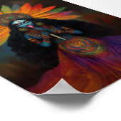 Goddess Kali Surreal Rainbow Portrait Malerei Art Poster (Ecke)