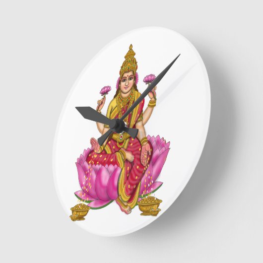 Goddess Lakshmi Clock Runde Wanduhr (Winkel)
