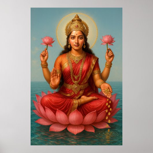 Goddess Lakshmi | Göttliche Energie des Wohlstands Poster (Vorne)